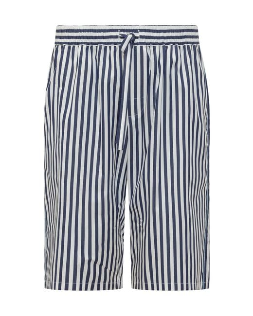 Dolce & Gabbana Blue Drawstring Striped Shorts for men