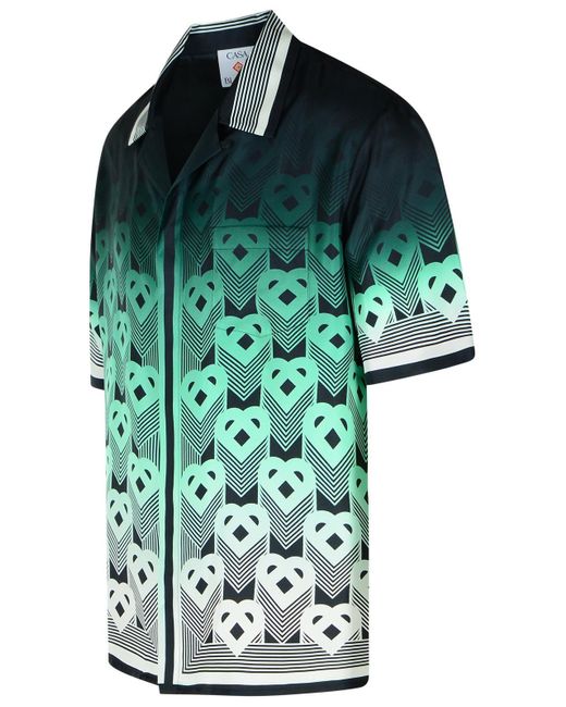 Casablanca Green Silk Shirt for men