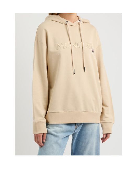 Moncler Natural Logo Hooded Cotton Sweatshirt