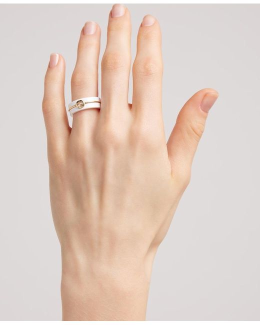 Gucci Metallic Interlocking Zirconia Ring