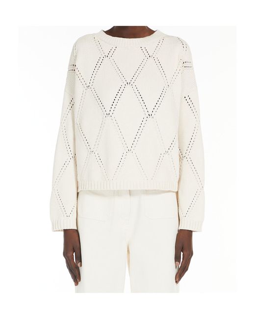 Weekend by Maxmara White Crewneck Asymmetric Oversized Jumper