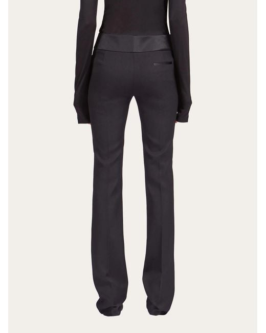 Ferragamo Blue Front Crease, Freshly Cut Wool Casual Pants