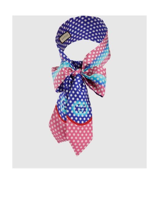 Gucci Purple Polka Dot Printed Hair Band