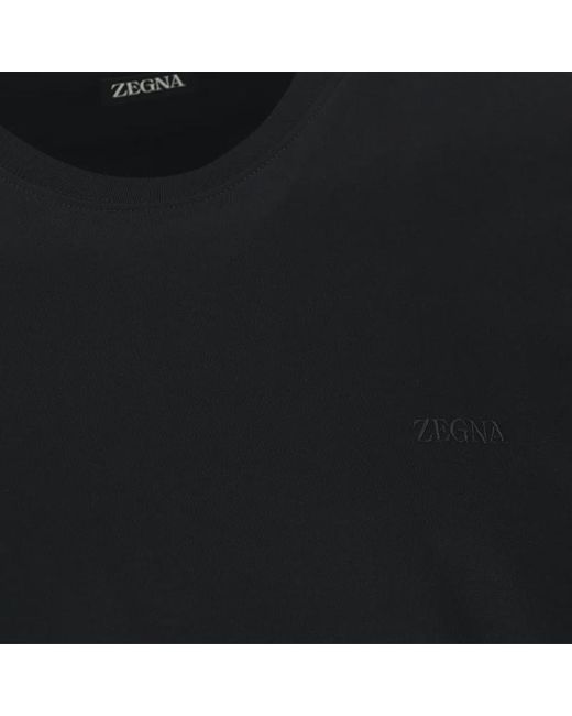 Zegna Black Short Sleeve Crewneck T-Shirt for men
