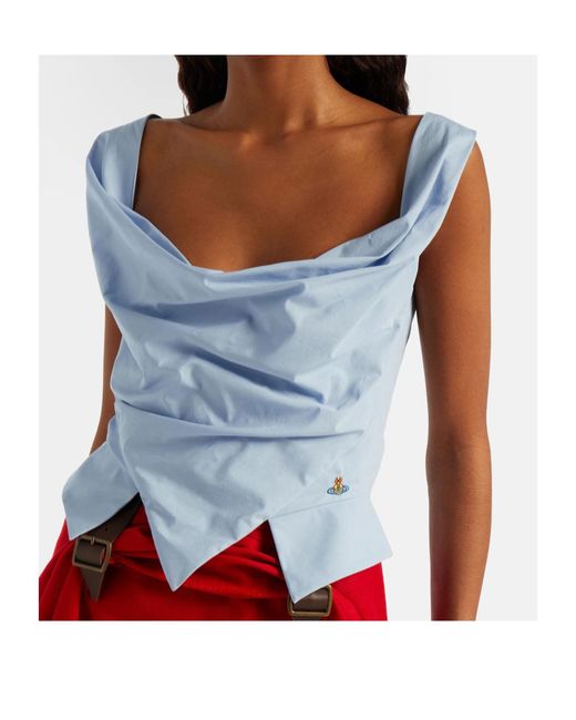 Vivienne Westwood Blue Sunday Cotton Bustier Top