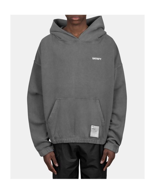Satisfy Gray Logo-Print Hoodie for men