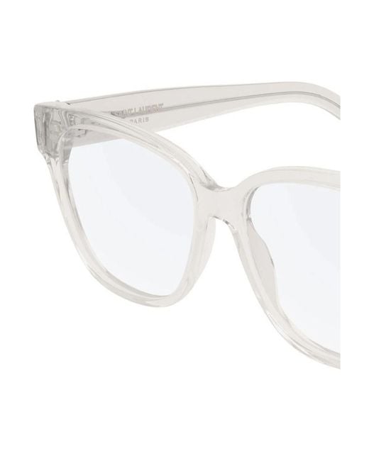 Saint Laurent White Eyewear Square Frame Glasses