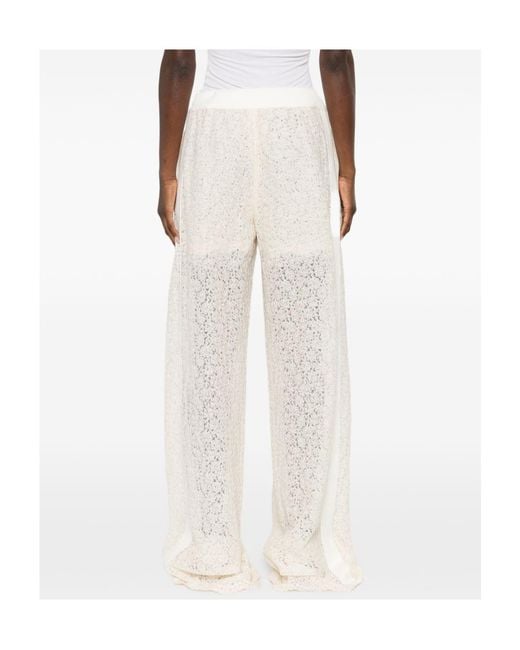 Ermanno Scervino White Scalloped Trousers