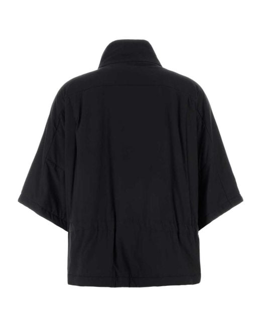 Herno Blue Laminar High Collar Zip Cape