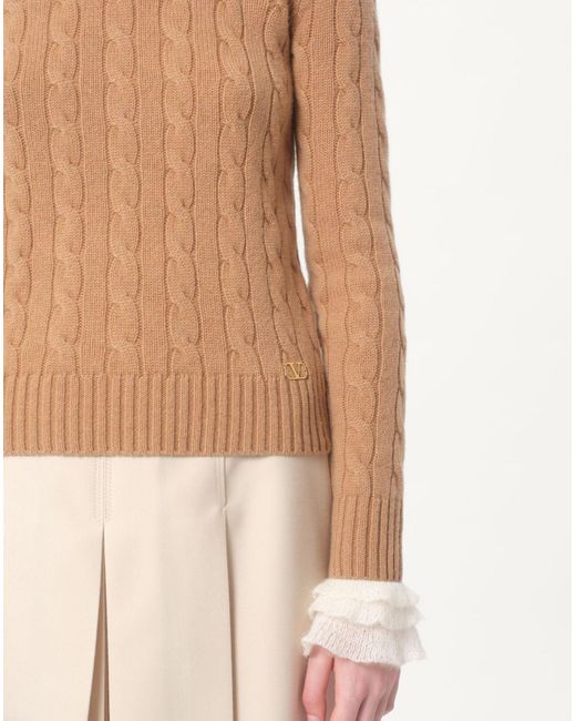 Valentino Natural Crewneck Long-Sleeved Jumper