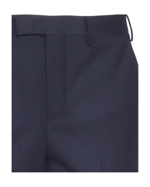 PT01 Blue Pt Torino Straight-Leg Turn-Up Hem Tailored Trousers for men