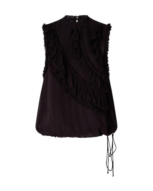 Pinko Black Ruffled Sleeveless Top