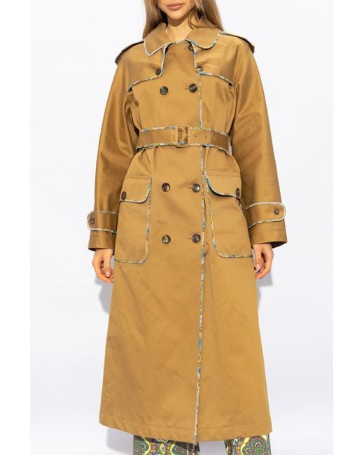 Etro Natural Double-Breasted Belted Coat