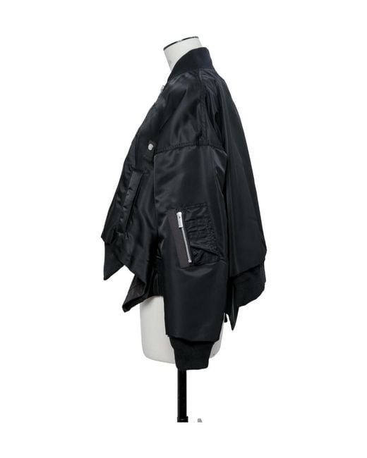 Sacai Black Asymmetric Bomber Jacket