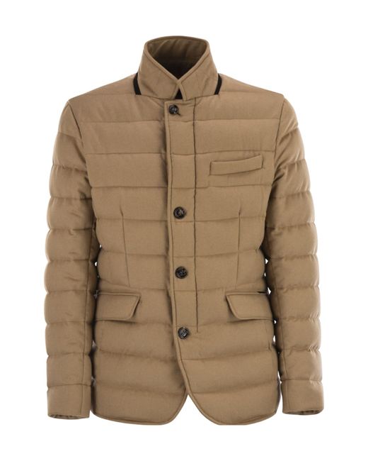 Moorer Brown Zayn Straight Hem Puffer Jacket for men