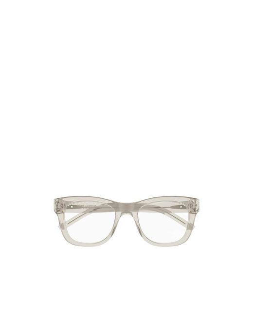 Saint Laurent White Eyewear Square Frame Glasses