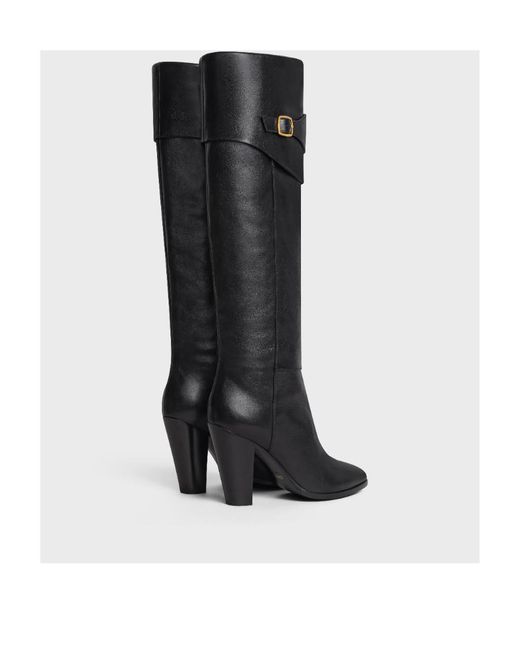 Céline Black Riding Boot With Triomphe Wiltern