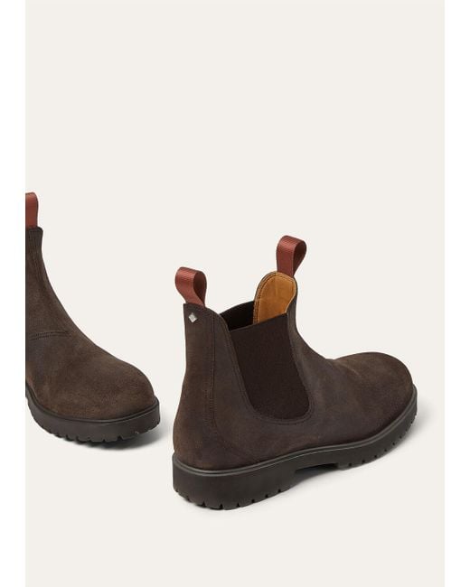 Loro Piana Brown Round Toe Slip-On Boots for men