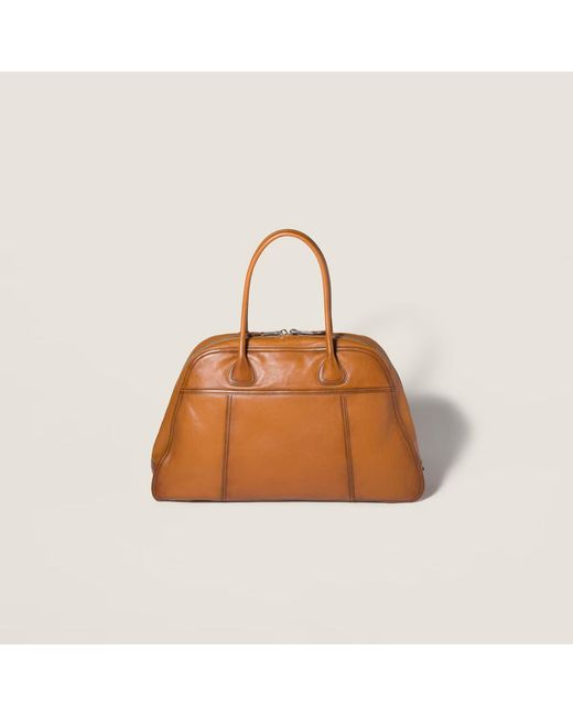 Miu Miu Brown Vivant Top Handle Shoulder Bag