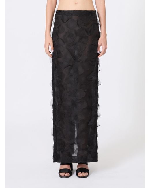 Max Mara Black Adepto Ruffled Maxi Skirt