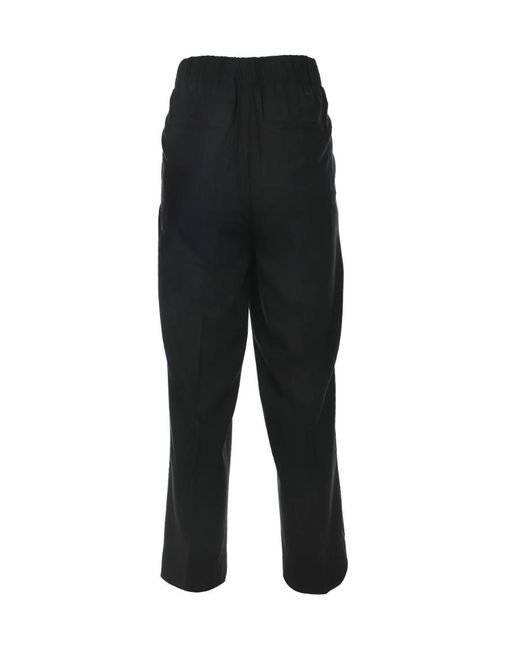 Vince Black Drapey Cropped-Leg Trousers