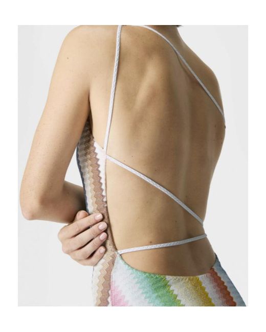 Missoni White One-Shoulder One-Piece Swimsuit With Dégradé Zigzag Pattern