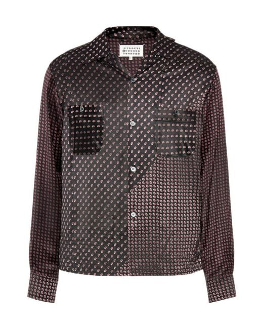 Maison Margiela Brown Paisley Print Long-Sleeve Shirt for men