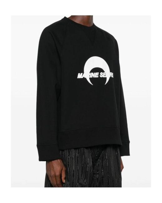 MARINE SERRE Black Moon Logo Printed Crewneck Sweatshirt for men