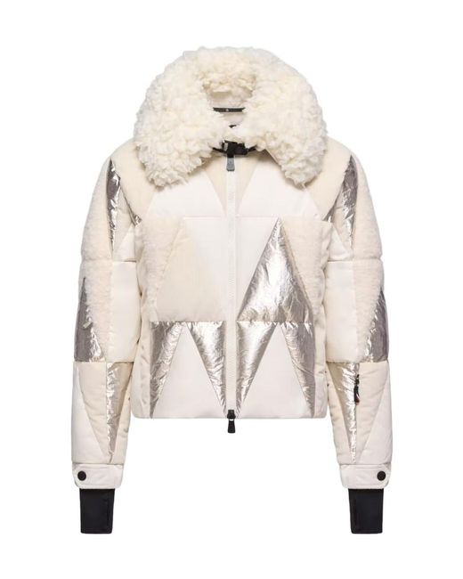 Moncler Natural Pamiers Patchwork Down Ski Jacket