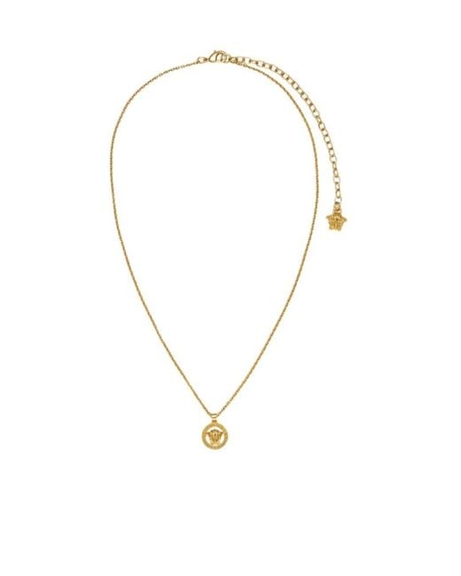Versace Metallic Medusa Pendant Polished Effect Necklace for men