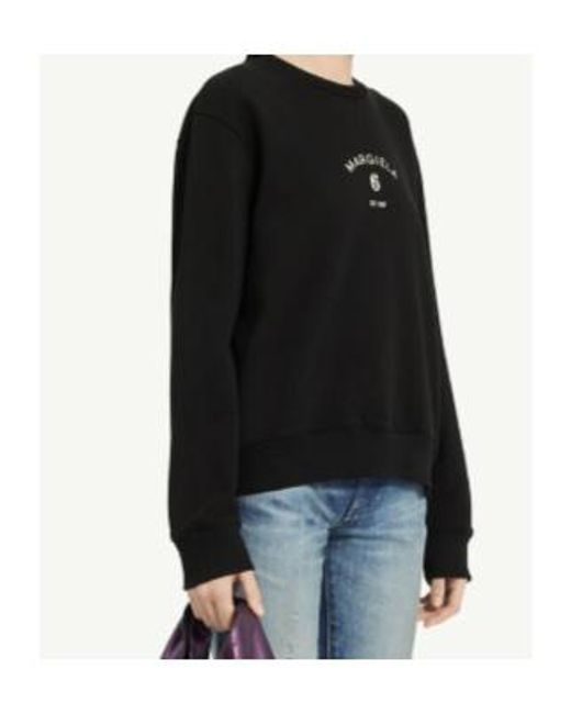 MM6 by Maison Margiela Black Logo Print Sweatshirt