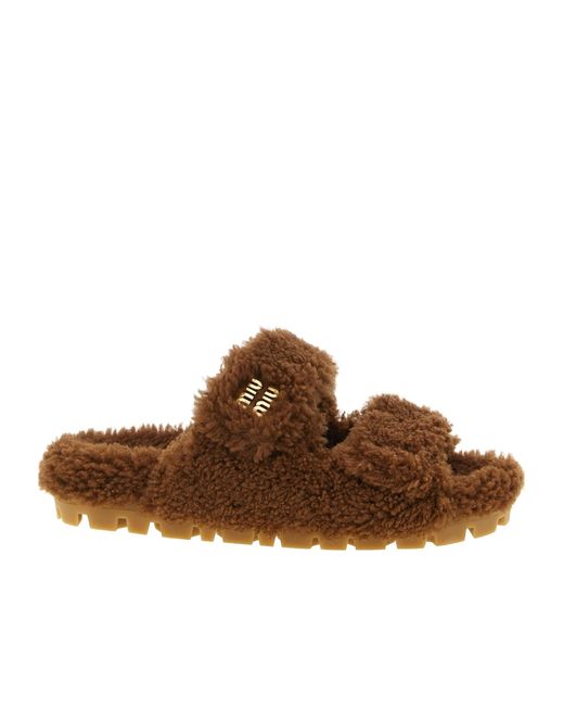 Miu Miu Brown Slingback Sandals