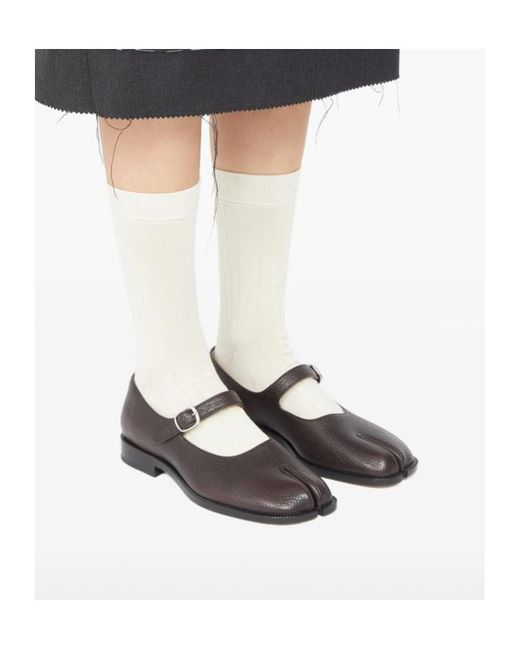 Maison Margiela Brown Tabi Toe Mary Janes Shoes