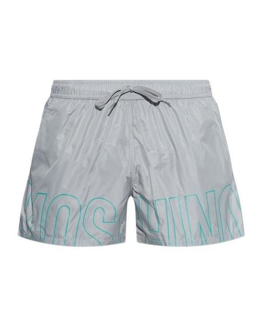 Moschino Blue Drawstring Swim Trunks for men