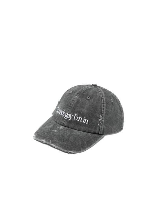 Carne Bollente Gray My Cruising Distressed-Effect Baseball Cap for men
