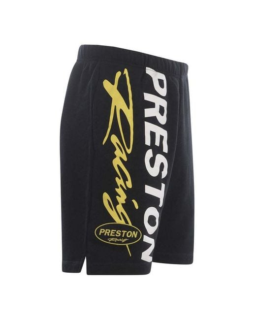 Heron Preston Black Logo-Printed Knee-Length Track Shorts for men