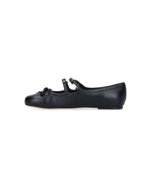 Marc Jacobs Black Round Toe Buckled Ballerines