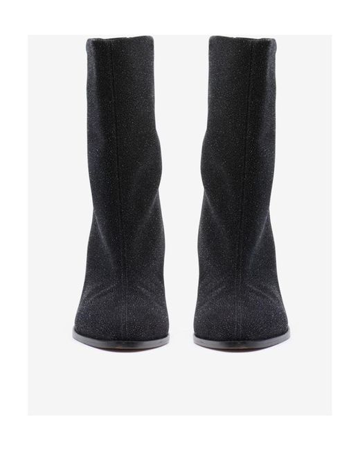 Isabel Marant Black Rouxa Glitter Suede Leather Boots