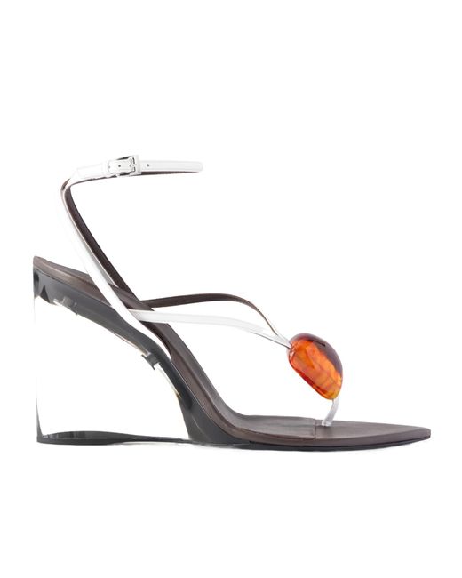 Alaïa White Invisible 90 Embellished High-Heeled Sandals