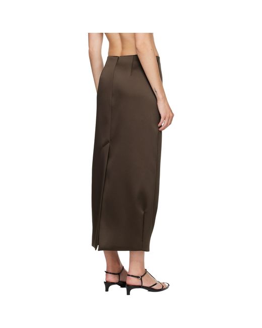 Rohe Brown High-Waisted Midi Skirt