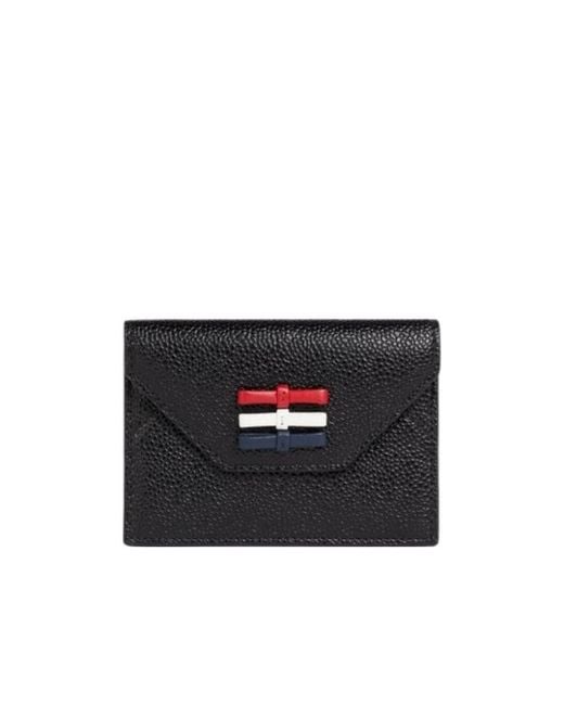 Thom Browne Black Rwb Striped Cardholder