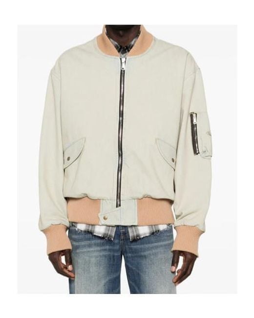 Vivienne Westwood White Bernardo Zipped Bomber Jacket for men