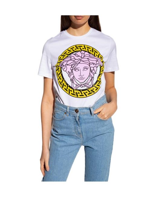 Versace Gray Medusa Head Printed Crewneck T-Shirt