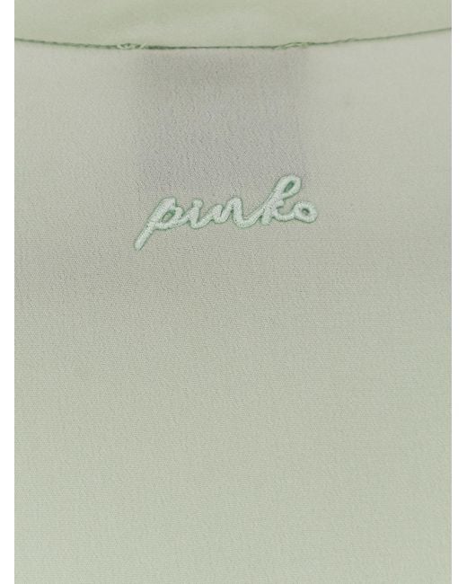 Pinko Green Short-Sleeved Crewneck Top