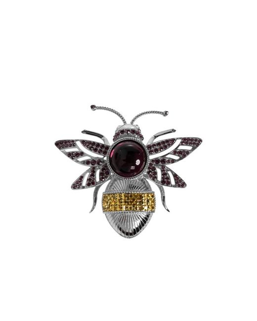 Dolce & Gabbana White Bee-Shaped Brooch for men
