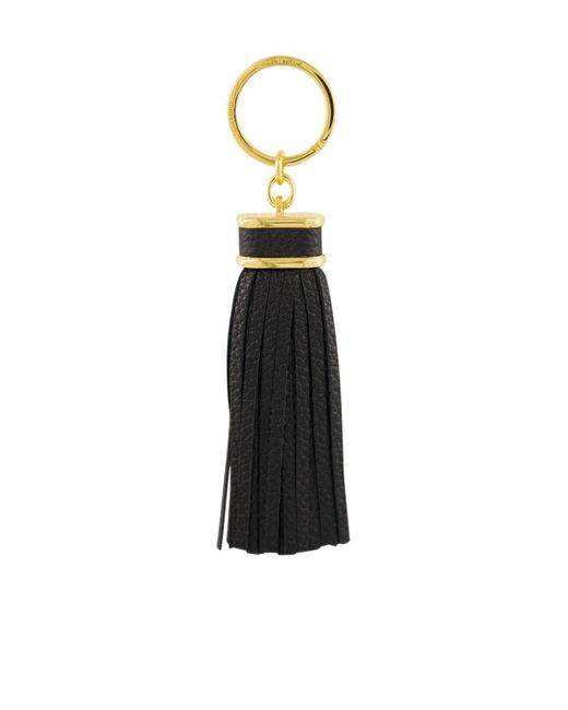 Tom Ford White Tasselled Leather Keyring for men