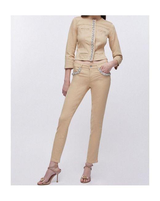 Liu Jo Natural Jewel-Embellished Jacket