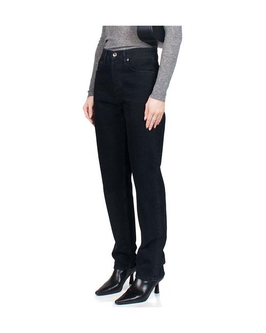Agolde Black 90's Pinch Waist Cropped Leg Jeans