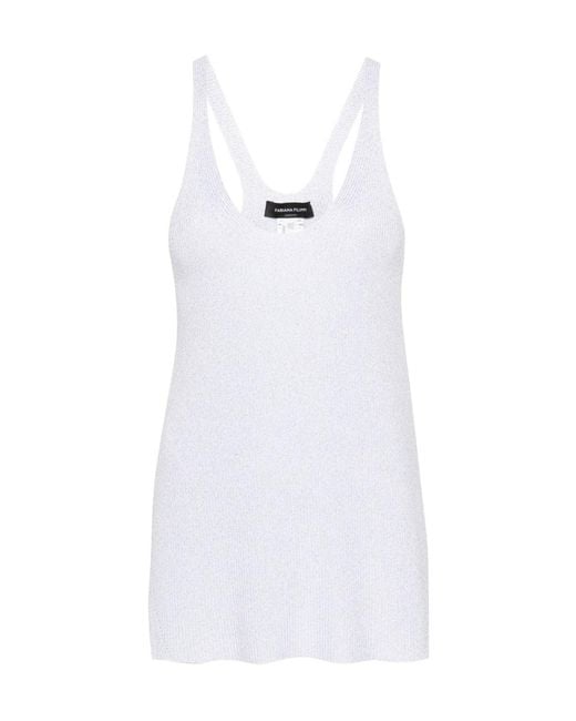Fabiana Filippi White Sleeveless Vest