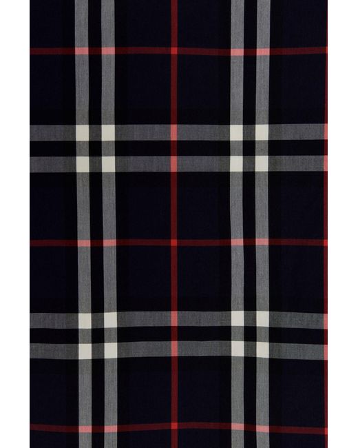 Burberry Blue Check-Print Button-Down Shirt for men